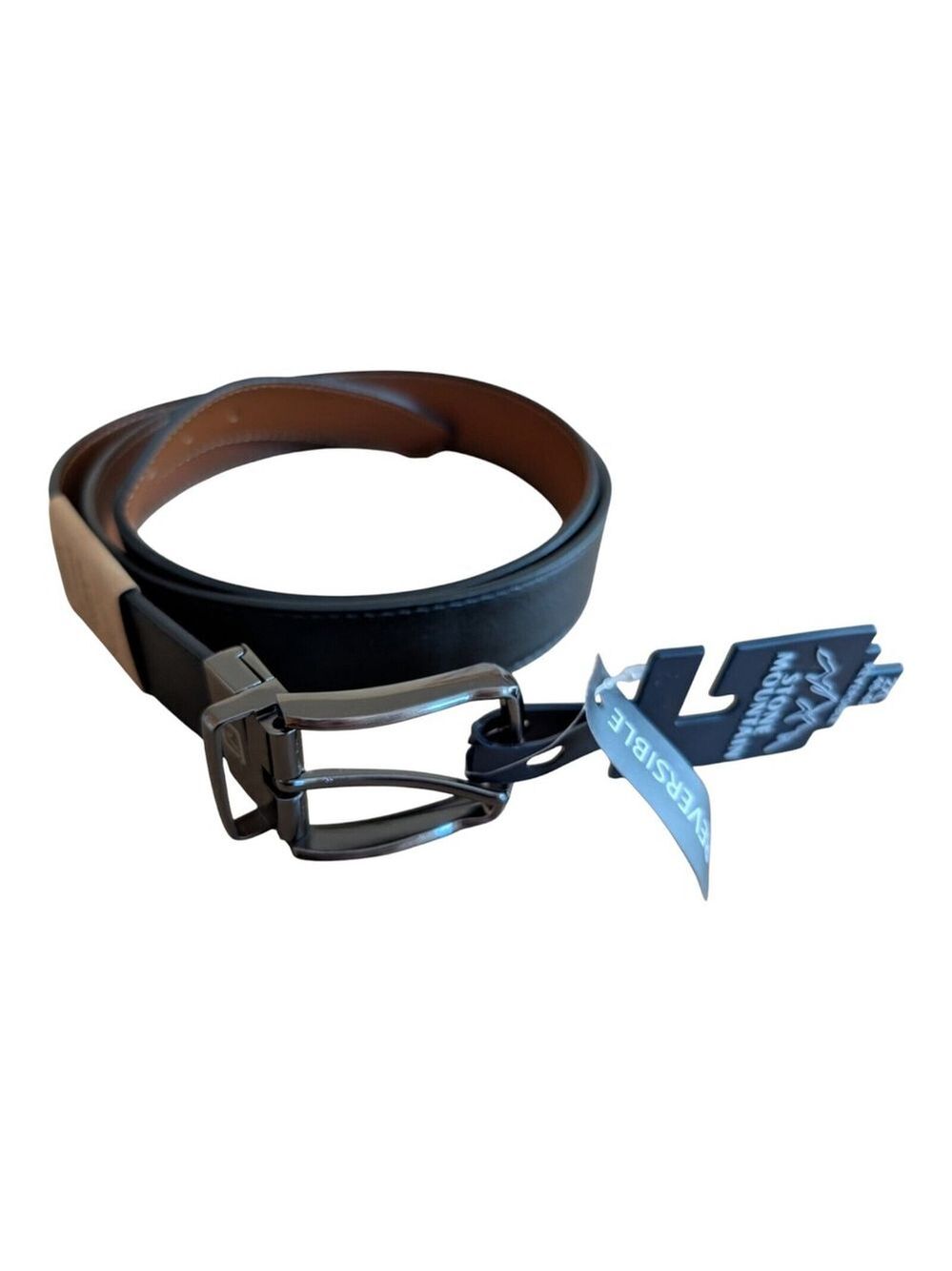 NEW Stone Mountain Reversible Belt 2XL (46-48) Bonded Leather Brown/Black